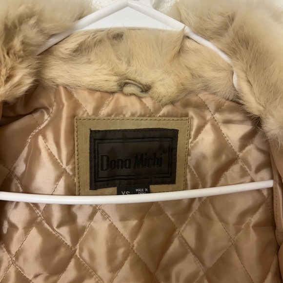 Women’s beige suede fur jacket size small - Picture 5 of 6